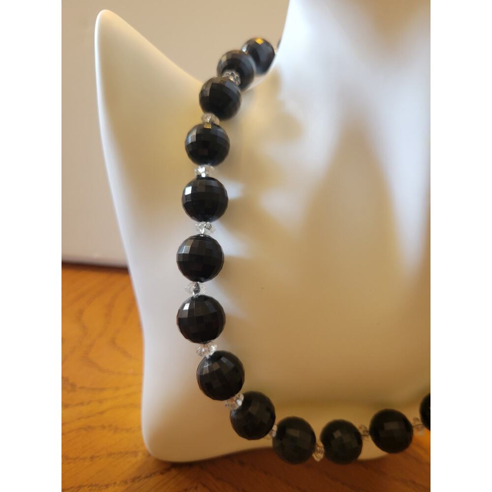 Lot of 4 Vtg Estate Necklace Black White Beaded Twisted Multi-Strand Jewelry - Picture 7 of 14